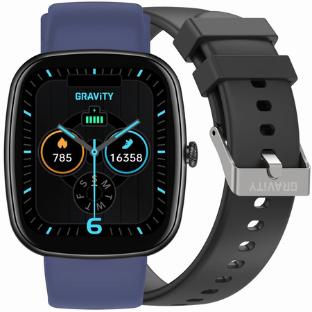 SMARTWATCH UNISEX GRAVITY GT18-9 - ROZMOWY BLUETOOTH, DODATKOWY PASEK (sg036i)