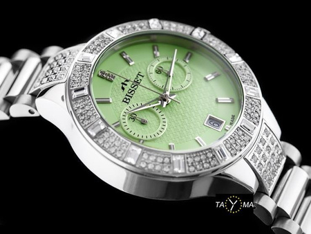 BISSET BSBE18 WOMEN'S WATCH - silver/green (zb547a)