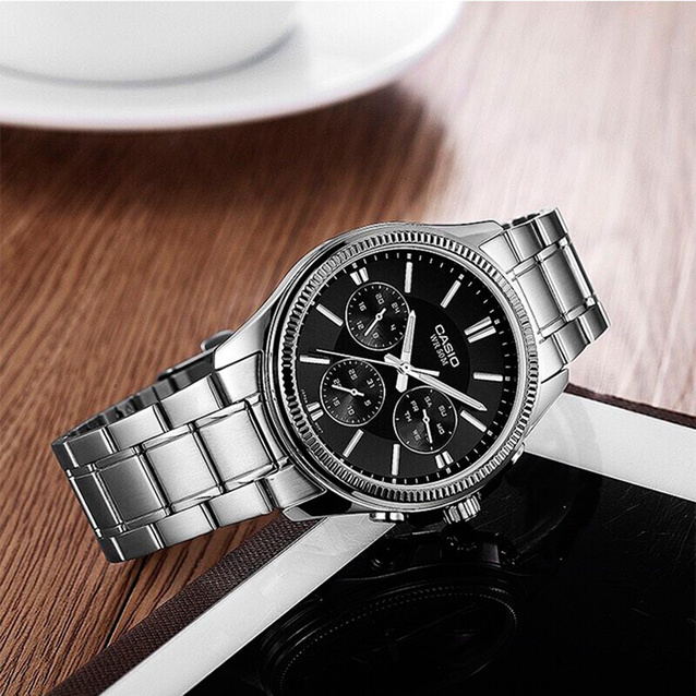 CASIO MEN'S WATCH MTP-1375D-1AVDF (zd112b) + BOX