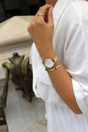 ZEGAREK DAMSKI DANIEL WELLINGTON DW00100350  - Petite Evergold 28mm