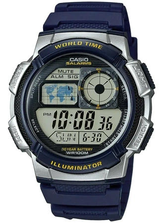 CASIO MEN'S WATCH AE-1000W 2AV (zd073e) - WORLD TIME + BOX