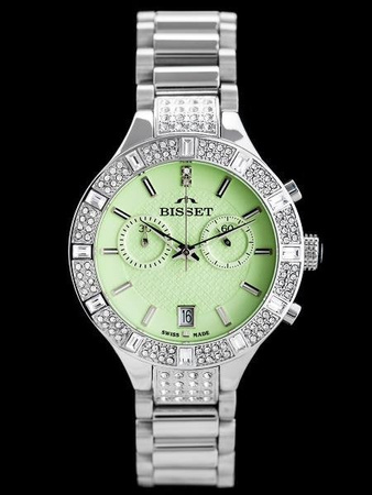 BISSET BSBE18 WOMEN'S WATCH - silver/green (zb547a)