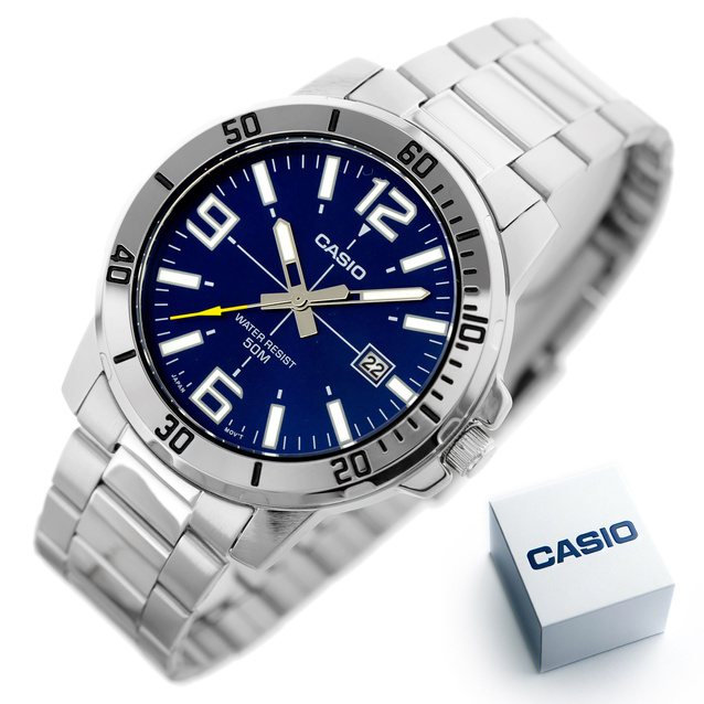 CASIO MEN'S WATCH MTP-VD01D-2B (zd175a) + BOX