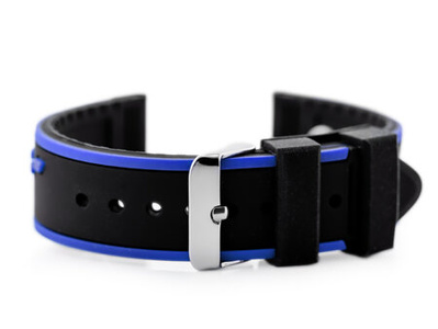 U06 rubber watch strap - black/black - 20mm