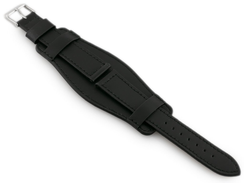W85 leather watch strap - washer - black - 20mm