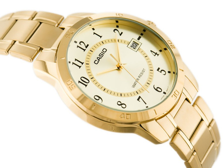 CASIO MTP-V004G-9B MEN'S GOLD WATCH (zd047a) + BOX