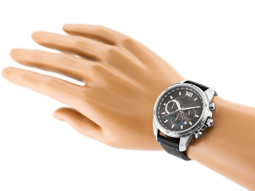 ZEGAREK MĘSKI RUBICON RNCD98 - CHRONOGRAF (zr095c) black/silver