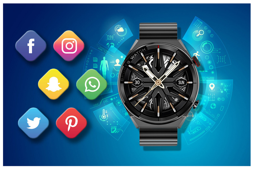 Rubicon RNCE99 MALE SMARTWATCH - CONNECTIONS, WIRELESS CHARGING 