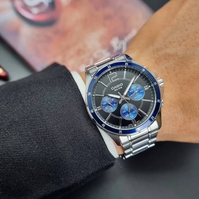 CASIO MEN'S WATCH MTP-1374D-2AV (zd063c) + BOX