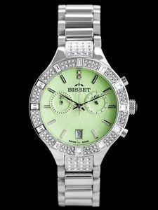 BISSET BSBE18 WOMEN'S WATCH - silver/green (zb547a)