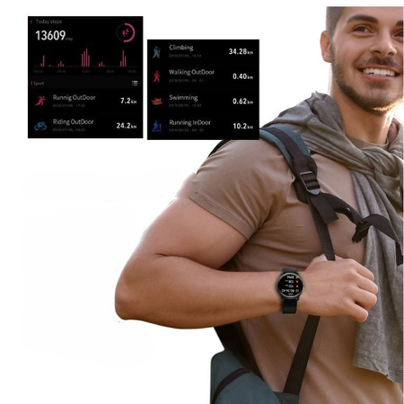 SMARTWATCH MĘSKI G. Rossi G.RSWSF1-1A1-1 black + dodatkowy PASEK (sg003e)