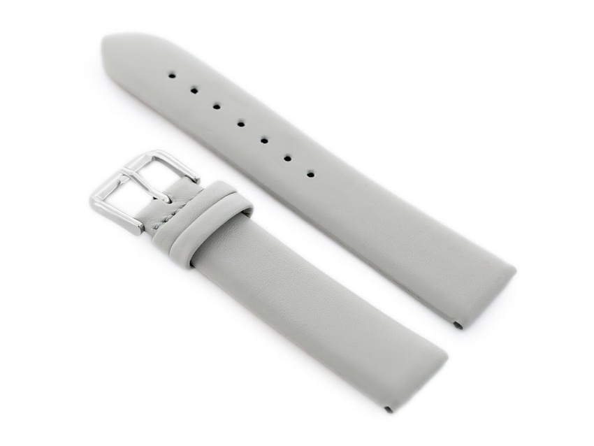 Pasek skórzany do zegarka W76 - szary - 18mm