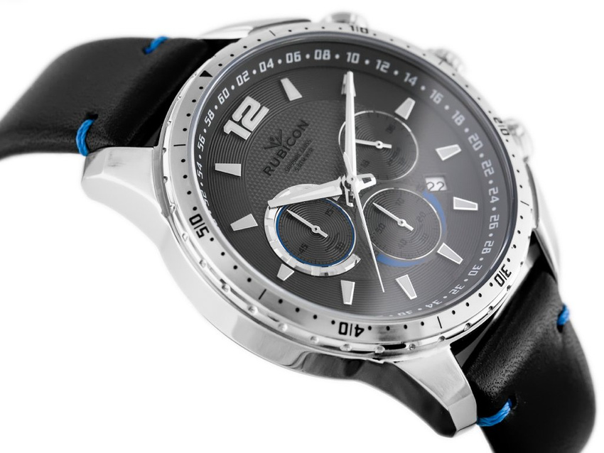 ZEGAREK MĘSKI RUBICON RNCD98 - CHRONOGRAF (zr095c) black/silver