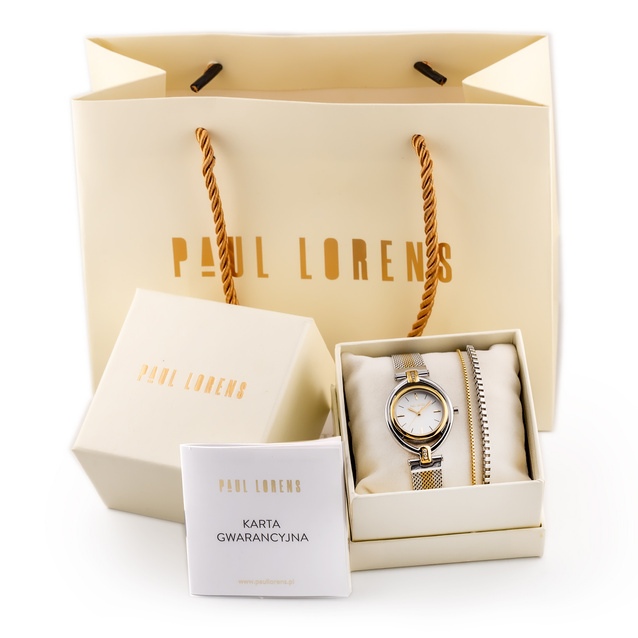 PAUL LORENS WOMEN'S PRESENT SET - Watch + bracelet - (zg555e)