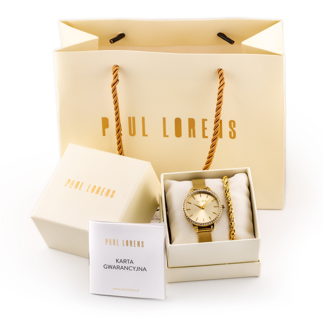 PAUL LORENS WOMEN'S PRESENT SET - Watch + bracelet - (zg545e)