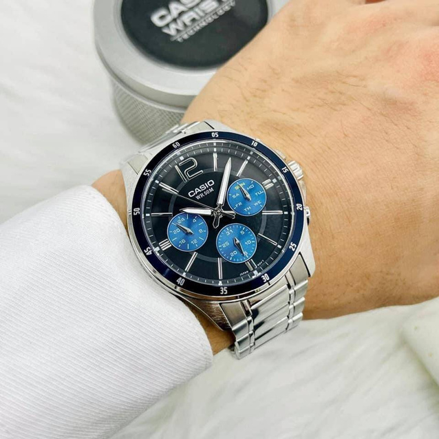 CASIO MEN'S WATCH MTP-1374D-2AV (zd063c) + BOX