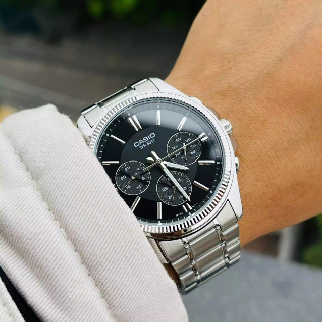 CASIO MEN'S WATCH MTP-1375D-1AVDF (zd112b) + BOX