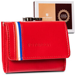 Mały, skórzany portfel damski z systemem RFID Protect - Peterson
