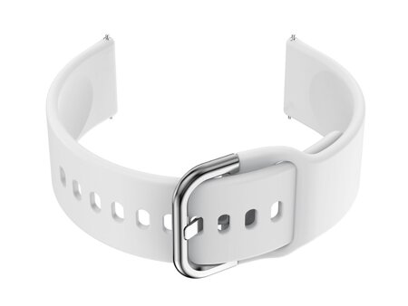 Pasek gumowy do smartwatch U01 - biały/srebrny - 18mm