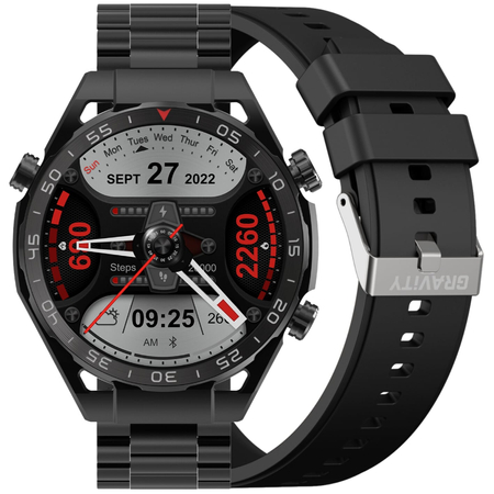 SMARTWATCH MĘSKI GRAVITY GT13-1 - DODATKOWY PASEK (sg028a)