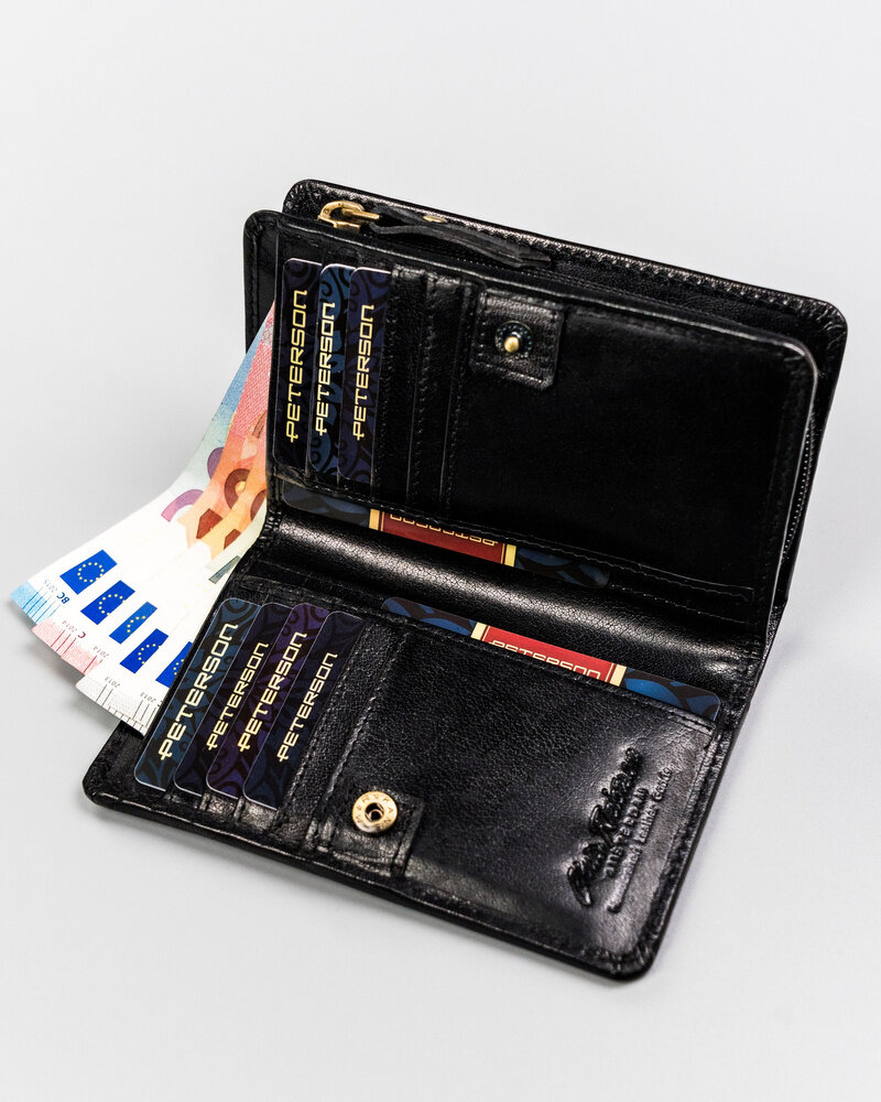 Duży, skórzany portfel damski z systemem RFID - Peterson