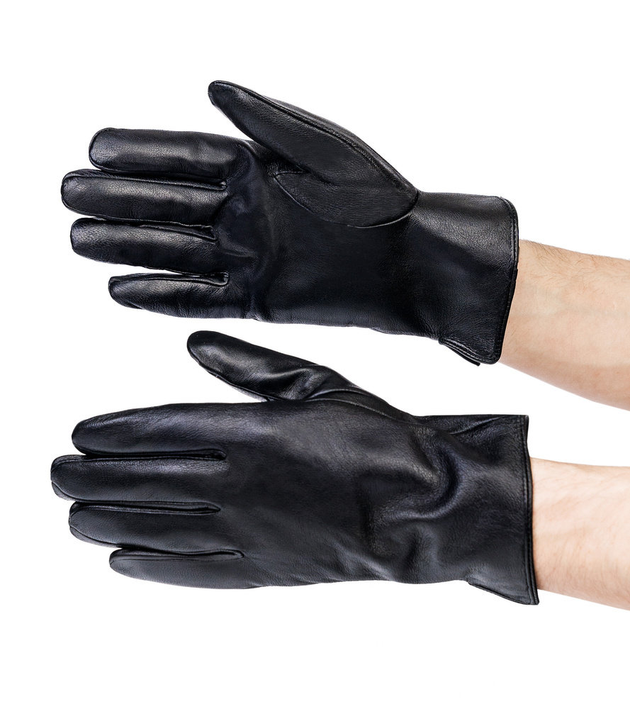 Ocieplane rękawiczki męskie ze skóry naturalnej bydlęcej - Rovicky