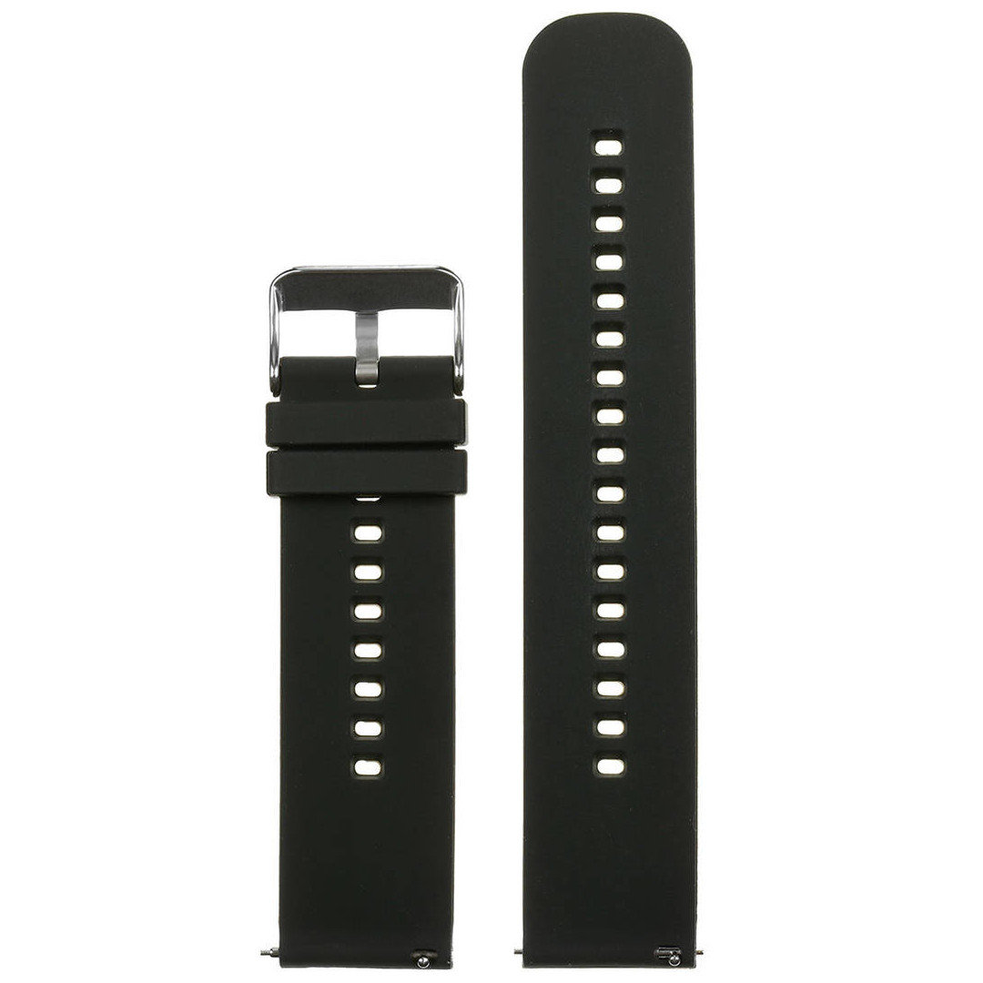 Pasek gumowy do zegarka U27 - czarny/srebrny - 20mm