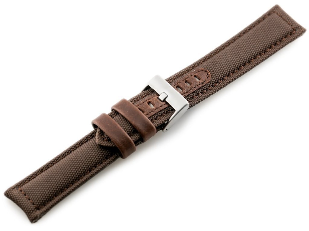Pasek skórzany do zegarka W34 - PREMIUM - brązowy - 24mm