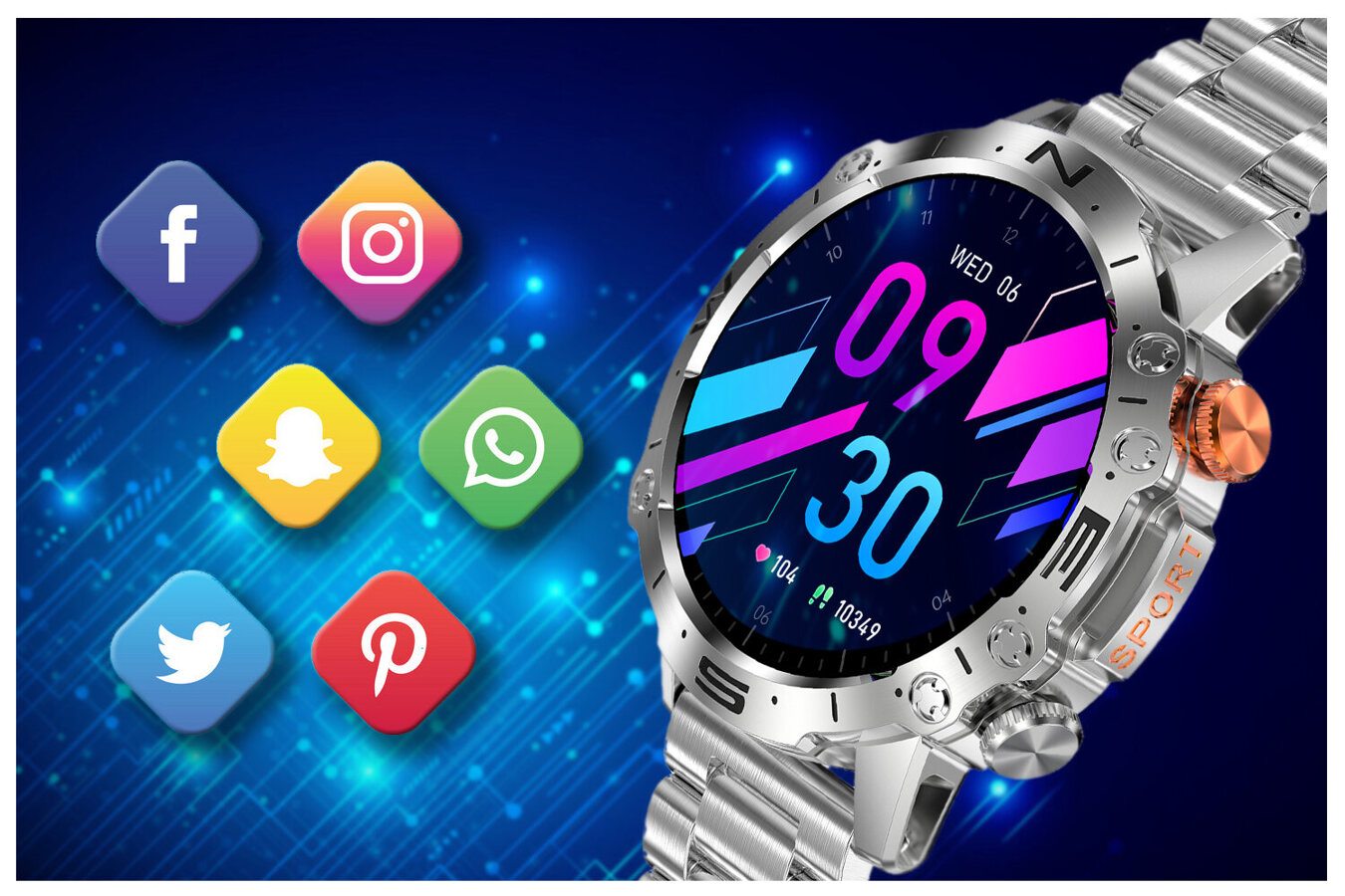 SMARTWATCH MĘSKI GRAVITY GT20-2 - AMOLED, DODATKOWY PASEK (sg024b)