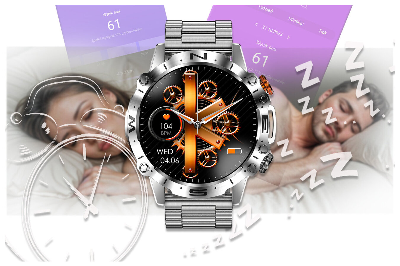 SMARTWATCH MĘSKI GRAVITY GT20-2 - AMOLED, DODATKOWY PASEK (sg024b)