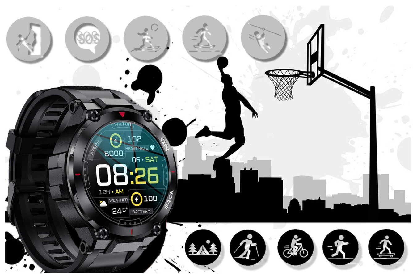 SMARTWATCH MĘSKI GRAVITY GT8-1 - z GPS (sg017a)