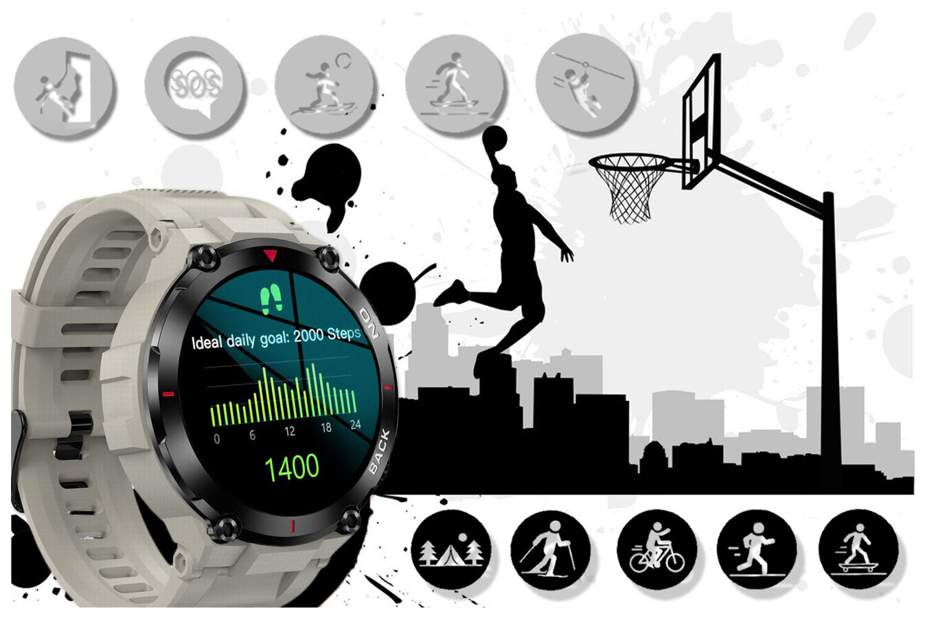 SMARTWATCH MĘSKI GRAVITY GT8-4 - z GPS (sg017d)