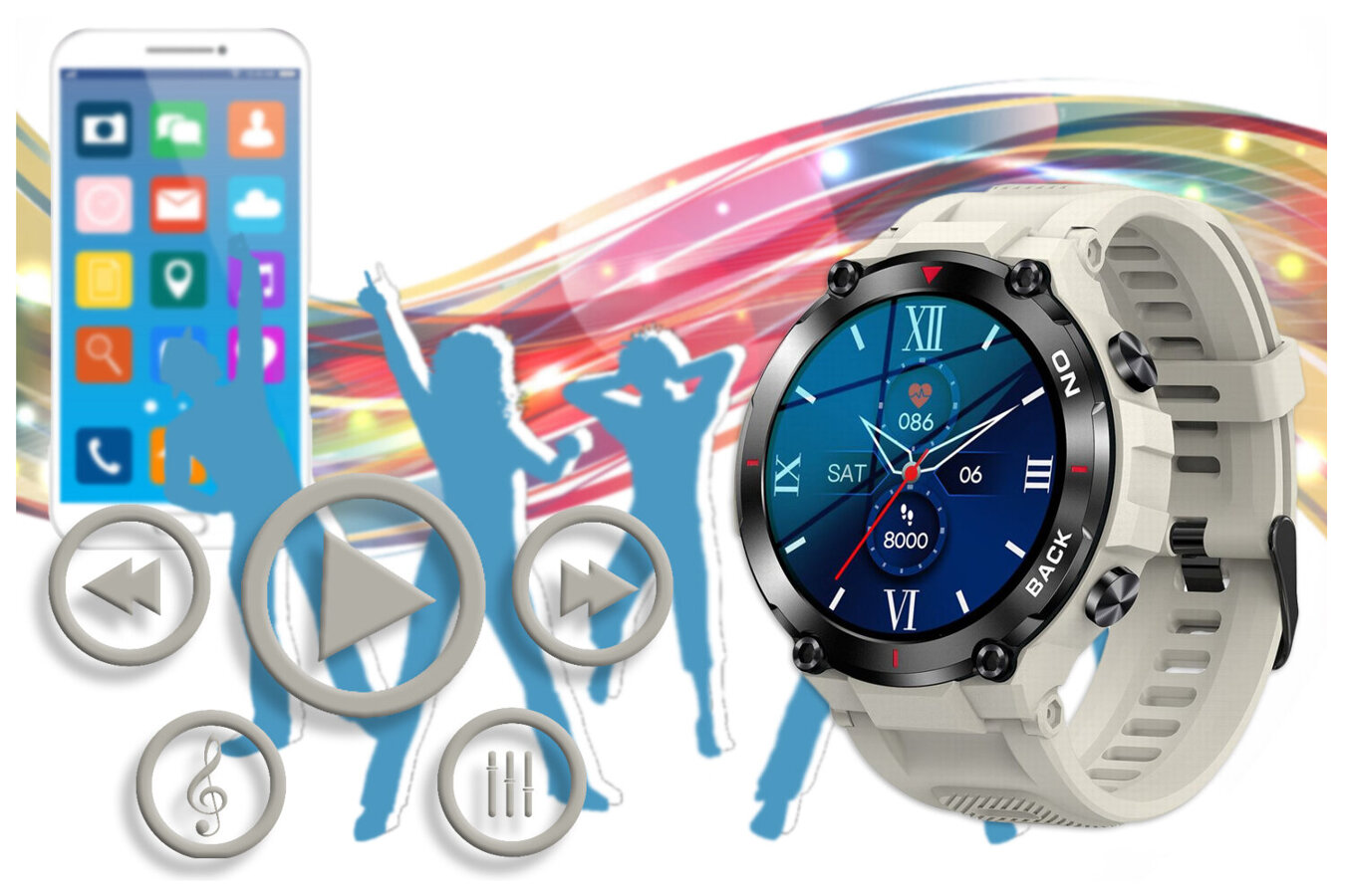 SMARTWATCH MĘSKI GRAVITY GT8-4 - z GPS (sg017d)