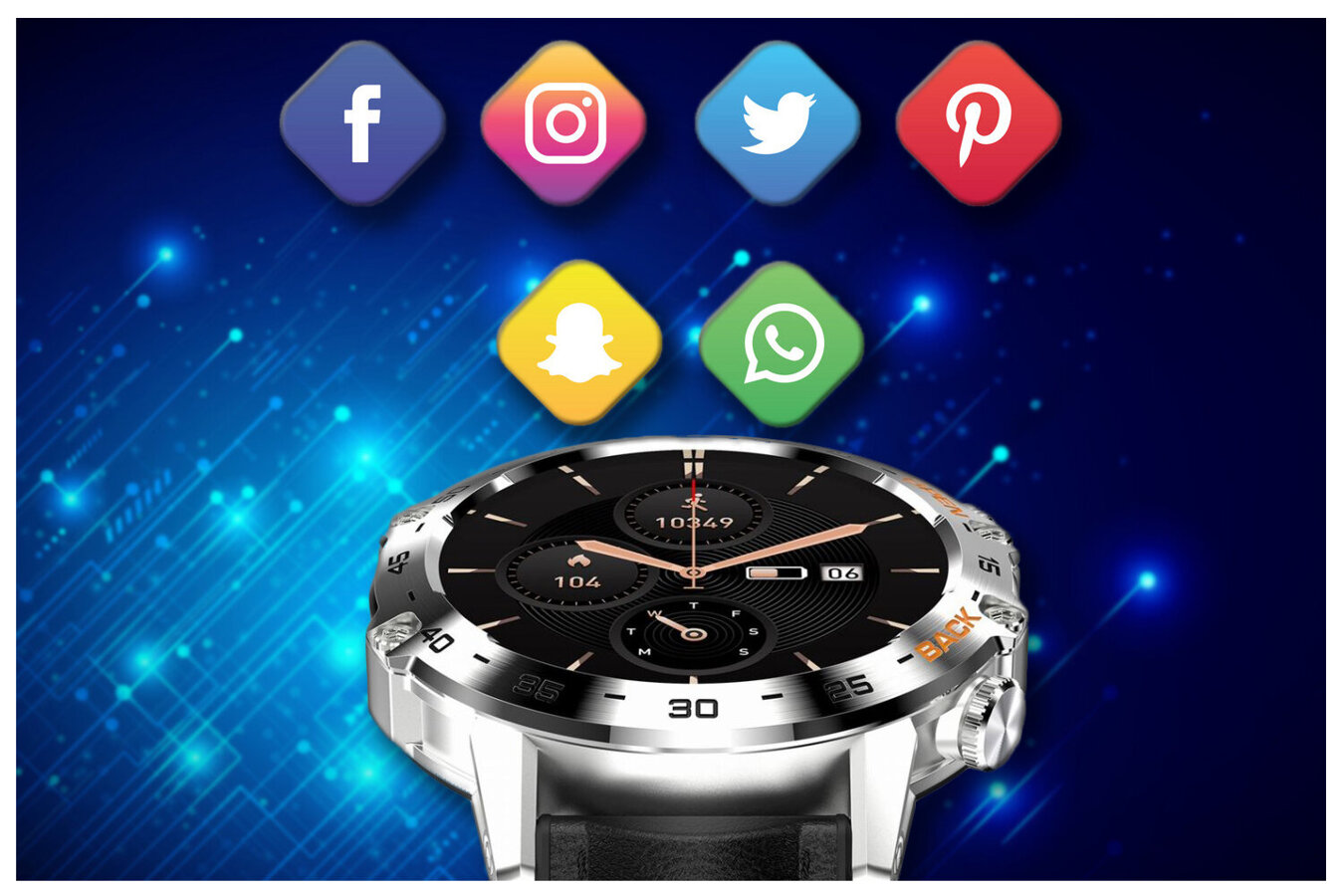 SMARTWATCH MĘSKI GRAVITY GT9-6 - WYKONYWANIE POŁĄCZEŃ, CIŚNIENIOMIERZ (sg021f)