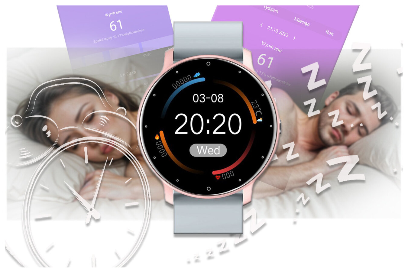 SMARTWATCH UNISEX GRAVITY GT1-8 - PULSOMETR, WŁASNE TARCZE (sg015h)