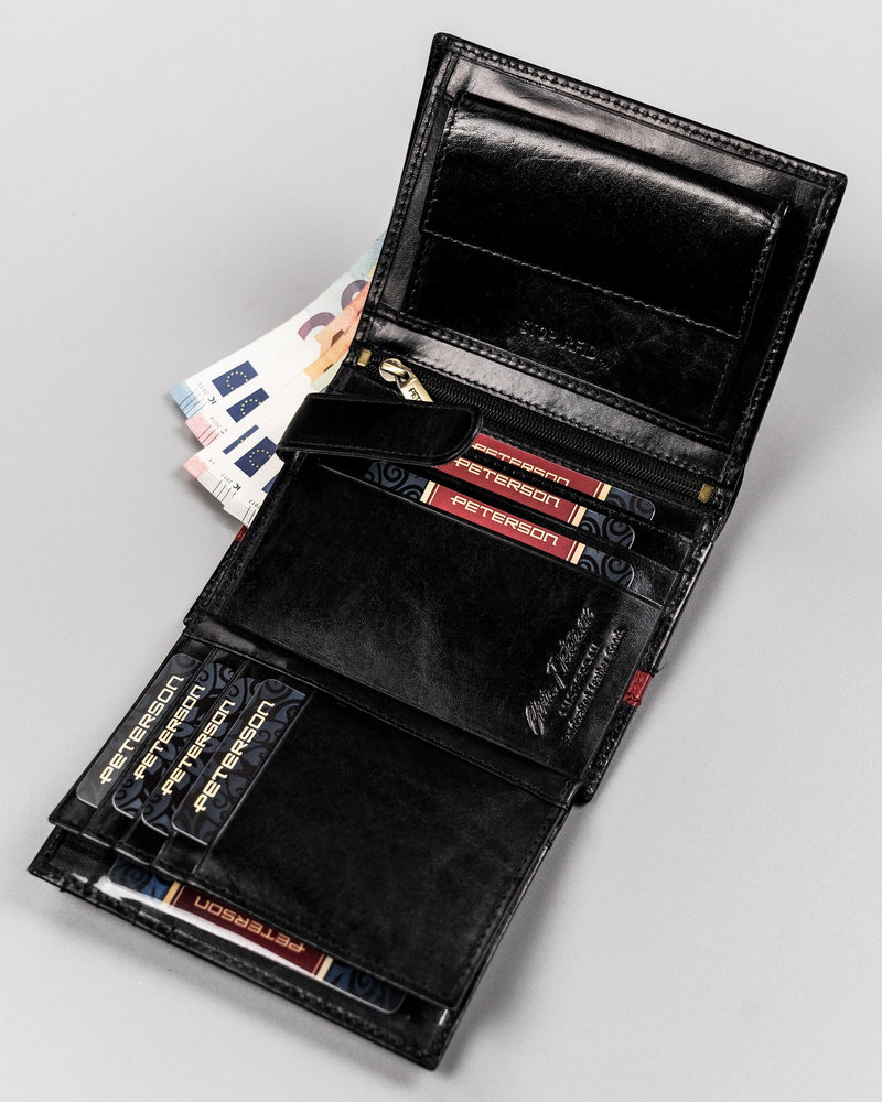 Skórzany portfel męski na karty - Peterson