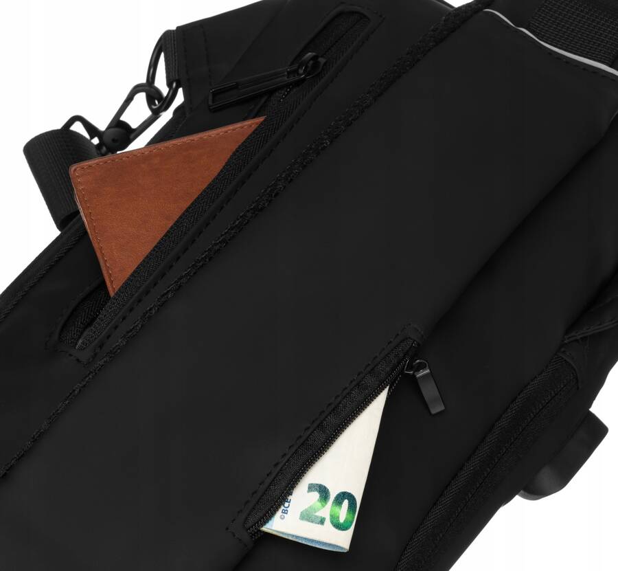 Solidny plecak-saszetka na ramię z portem USB - Peterson