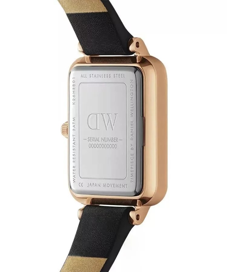 ZEGAREK DAMSKI DANIEL WELLINGTON DW00100435 - Quadro Pressed Sheffield Rose Gold 20mm + BOX