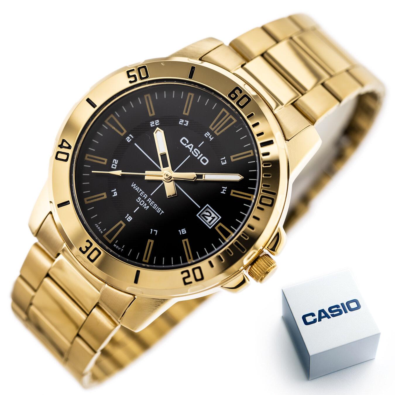 ZEGAREK MĘSKI CASIO MTP-VD01G-1CVUDF  (zd185d) + BOX