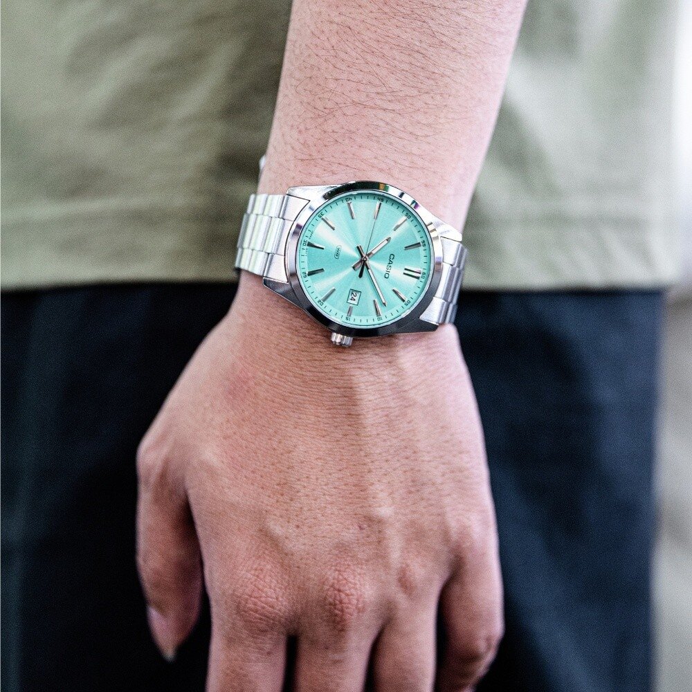 ZEGAREK MĘSKI CASIO TIFFANY BLUE MTP-VD03D-2A3 + BOX