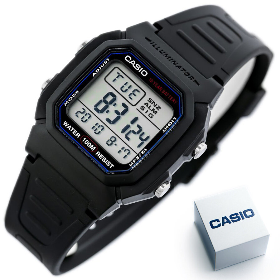 ZEGAREK MĘSKI CASIO W-800H-1A (zd100a) - KLASYKA + BOX