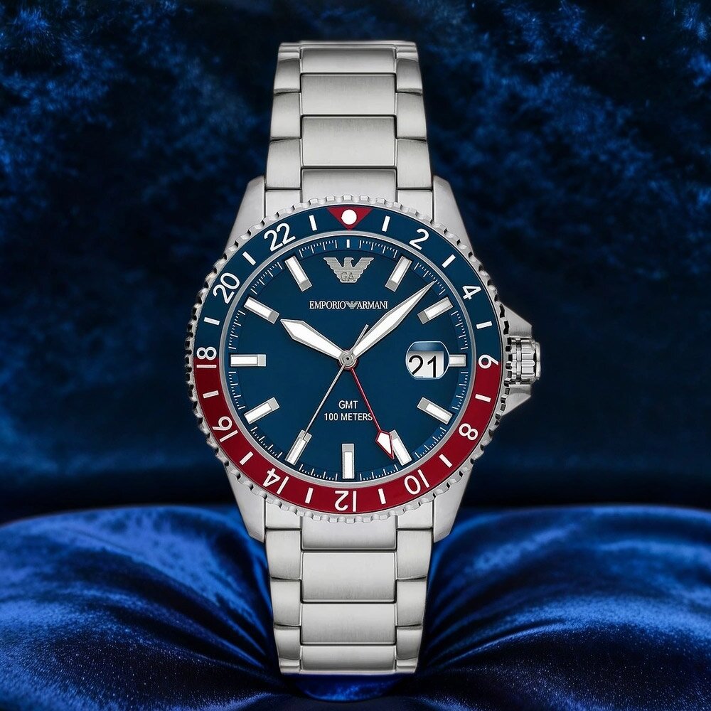 ZEGAREK MĘSKI EMPORIO ARMANI AR11590 - Diver GMT (zi112b)