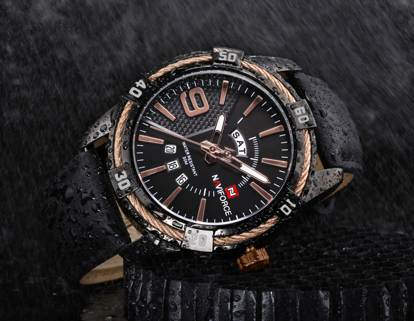 ZEGAREK MĘSKI NAVIFORCE - NF9117L (zn069c) - black/rose + box