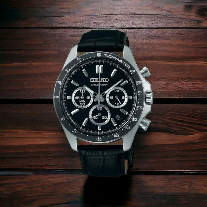 ZEGAREK MĘSKI SEIKO CHRONOGRAPH BLACK SPIRIT SBTR021 + BOX