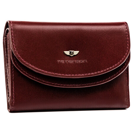 Klasyczny, skórzany portfel damski na zatrzask - Peterson