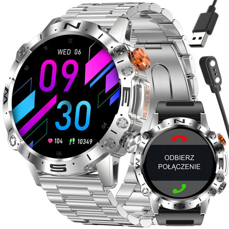 SMARTWATCH MĘSKI GRAVITY GT20-2 - AMOLED, DODATKOWY PASEK (sg024b)