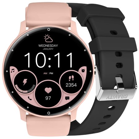 SMARTWATCH UNISEX GRAVITY GT1-5 PRO - ROZMOWY BLUETOOTH, DODATKOWY PASEK (sg027e)