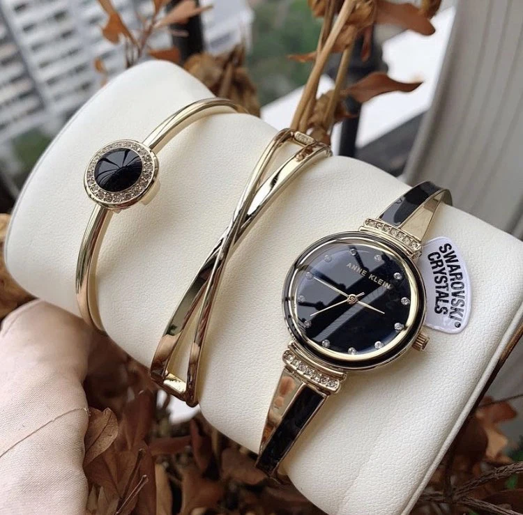 ZEGAREK DAMSKI Anne Klein SET AK/3292BKST - ZESTAW PREZENTOWY