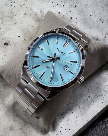 ZEGAREK MĘSKI CASIO TIFFANY BLUE MTP-VD03D-2A3 + BOX