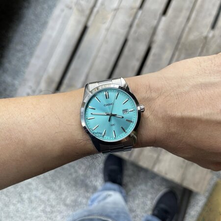 ZEGAREK MĘSKI CASIO TIFFANY BLUE MTP-VD03D-2A3 + BOX